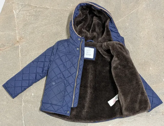 Abrigo guateado azul marino 24-36 meses