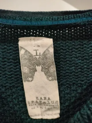 Vestido azul verdoso tejido sin mangas