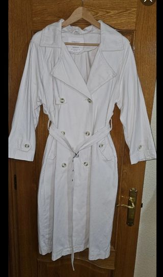 Stradivarius Gabardina Blanca Talla M