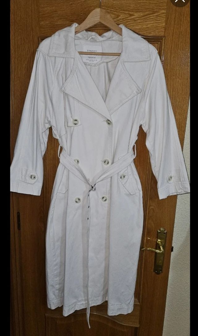 Stradivarius Gabardina Blanca Talla M