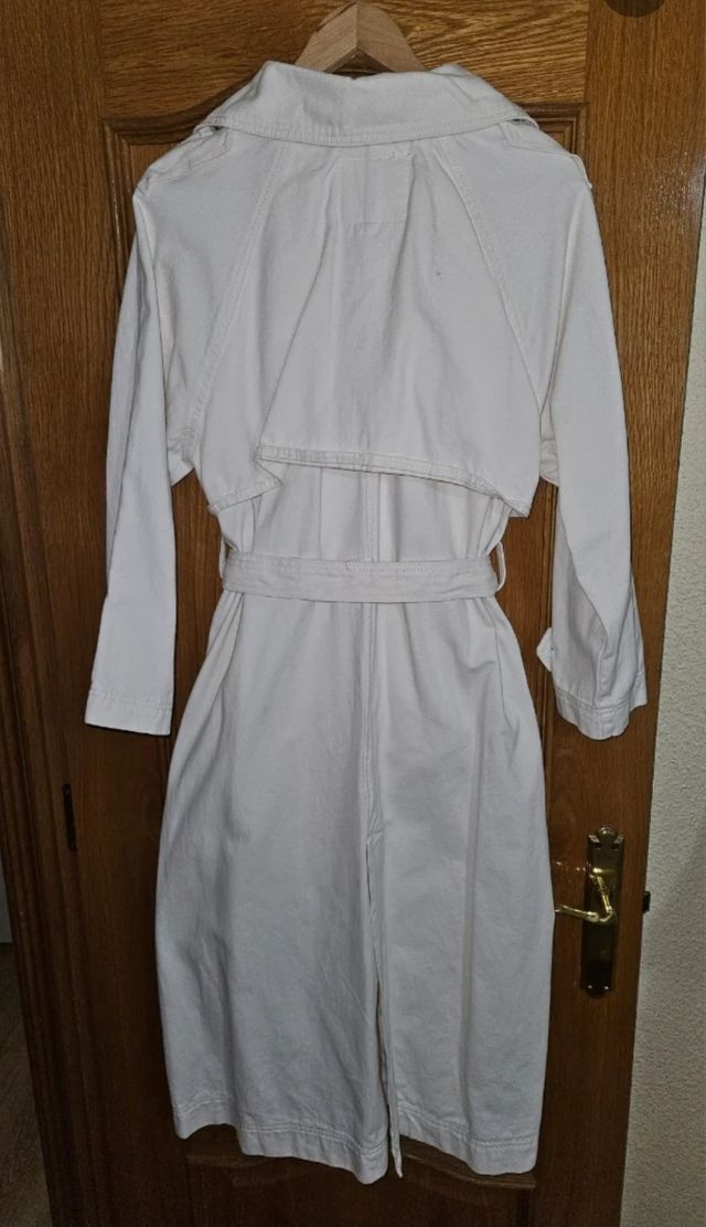 Stradivarius Gabardina Blanca Talla M