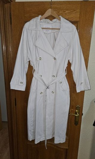 Stradivarius Gabardina Blanca Talla M