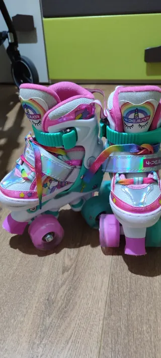 Patines niña 4 ruedas unicornio con luces