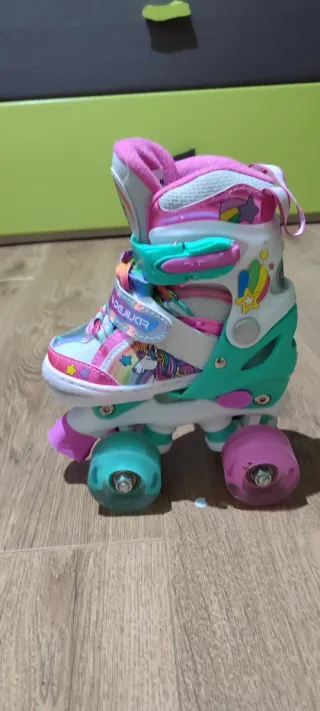 Patines niña 4 ruedas unicornio con luces