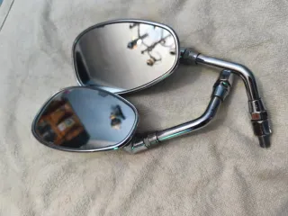 Espejos retrovisores cromados para moto