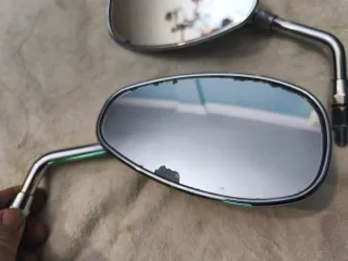 Espejos retrovisores cromados para moto