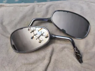 Espejos retrovisores cromados para moto