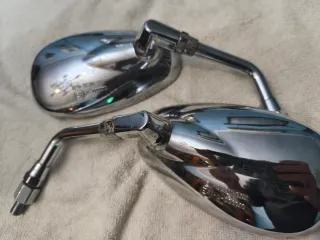 Espejos retrovisores cromados para moto