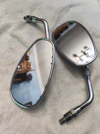 Espejos retrovisores cromados para moto