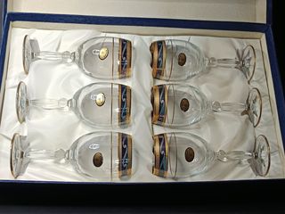 Calici vino cristallo Bohemia vintage