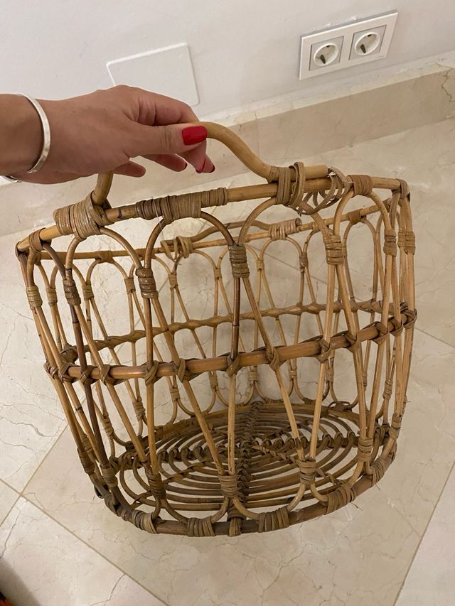 Cesta grande de bambú