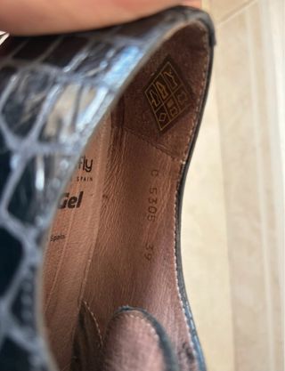 Zapatos Wonders Blucher Piel Cocodrilo Negro