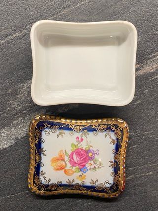 Scatolina porcellana vintage GDR fiori