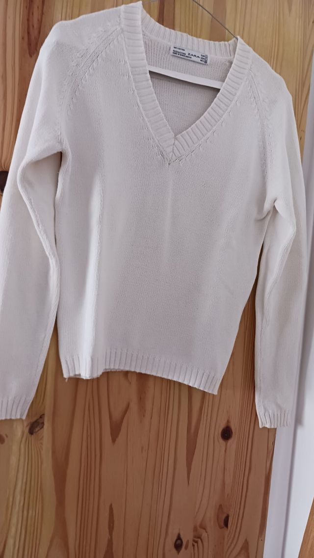 Jersey Zara Blanco Talla l