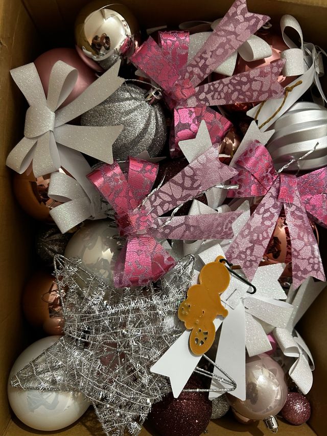 Palline Albero Natale Rosa e Argento