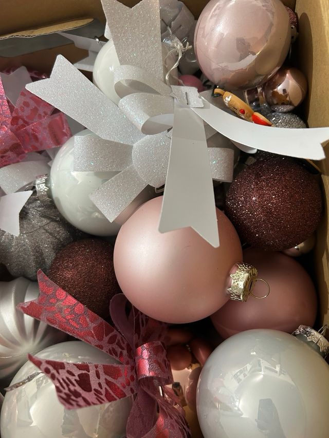Palline Albero Natale Rosa e Argento