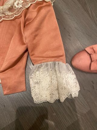 Traje Fallera Niña Rosa y Crema