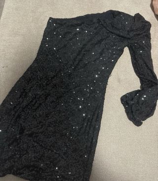 Vestido fiesta lentejuelas negro