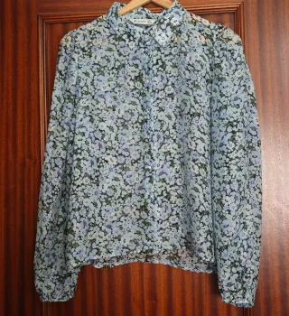 Camisa floral manga larga