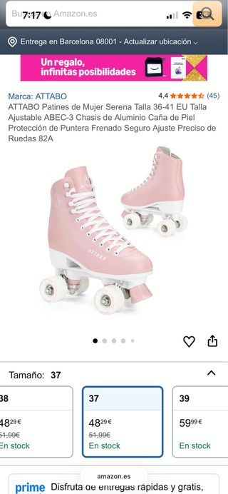 Patines niña Talla 35 Rosa