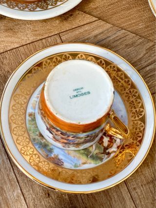 Juego café Limoges antiguo porcelaine