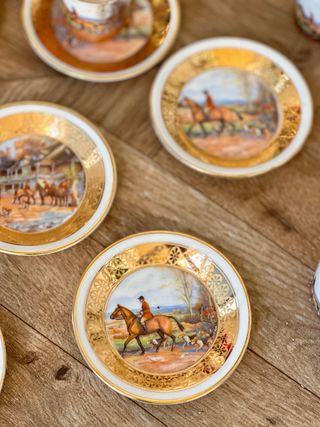 Juego café Limoges antiguo porcelaine