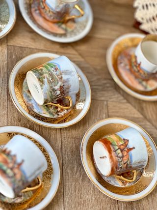 Juego café Limoges antiguo porcelaine