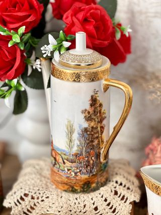 Juego café Limoges antiguo porcelaine