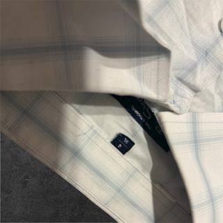 Camicia a quadri bianca e azzurra