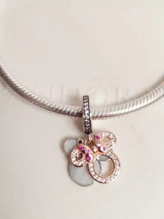 Charm Colgante Doble Silueta Minnie Mouse Disney