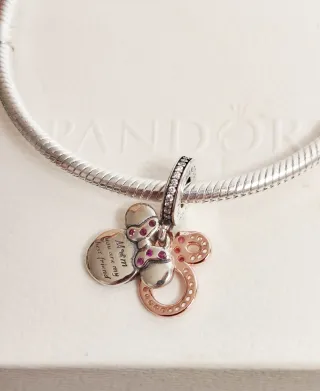 Charm Colgante Doble Silueta Minnie Mouse Disney