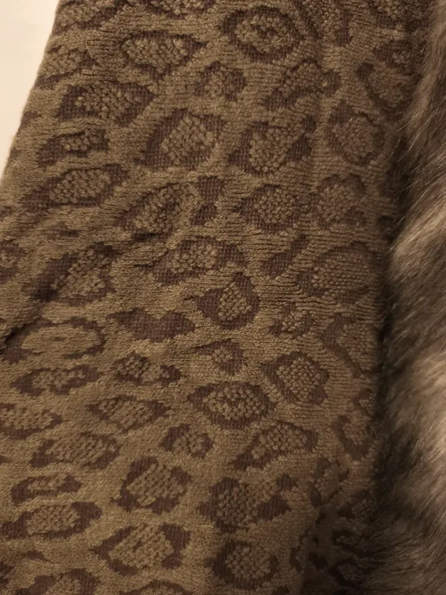 Túnica de lana con estampado animal y flecos