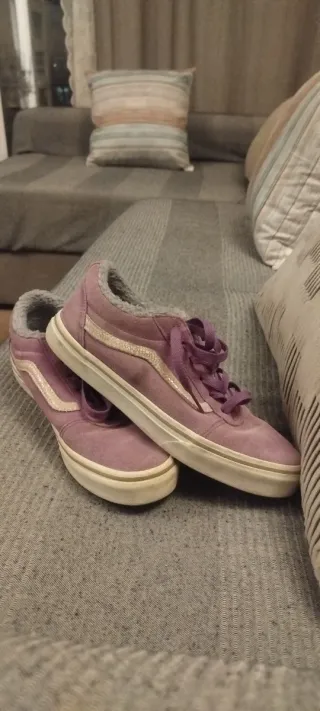 Tenis Vans rosas con forro interior
