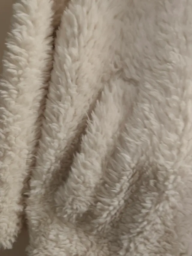 Abrigo de pelo blanco talla única