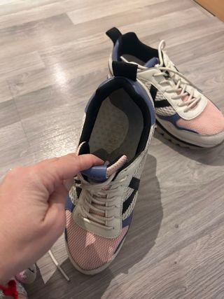 Zapatillas Munich plataforma blancas y rosas