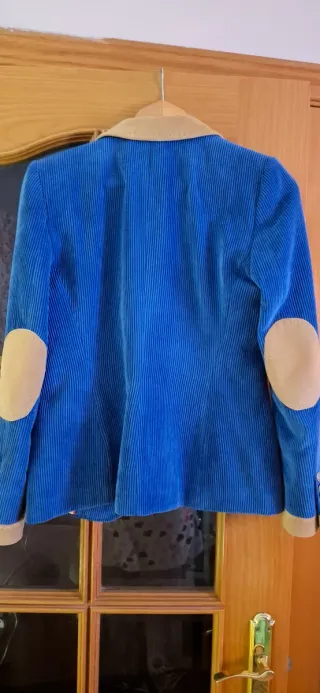 Chaqueta americana T40 azul y beige