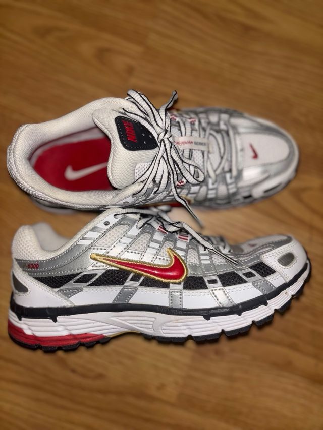 Nike P6000 Mujer Plata Rojo