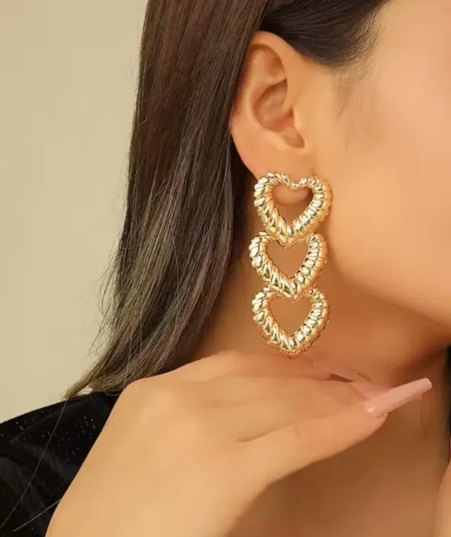 Conjunto bisutería corazón dorado