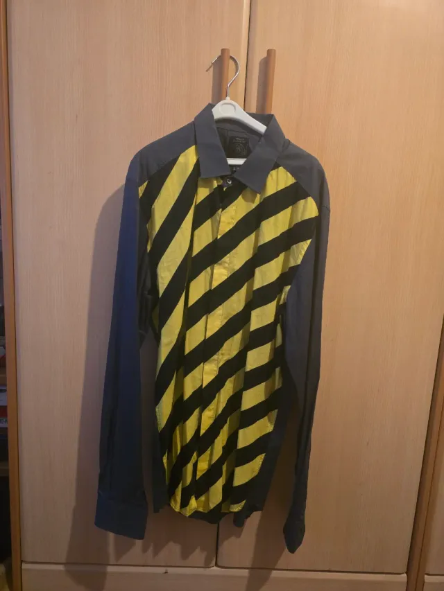 Camisa Diesel Hombre Rayas Amarillas/Grises