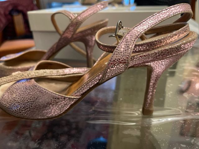 Zapatos de tango Regina Talla 38 rosa metalizado