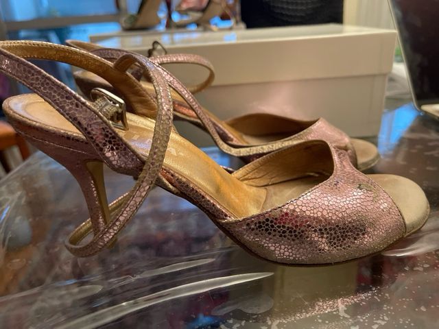 Zapatos de tango Regina Talla 38 rosa metalizado