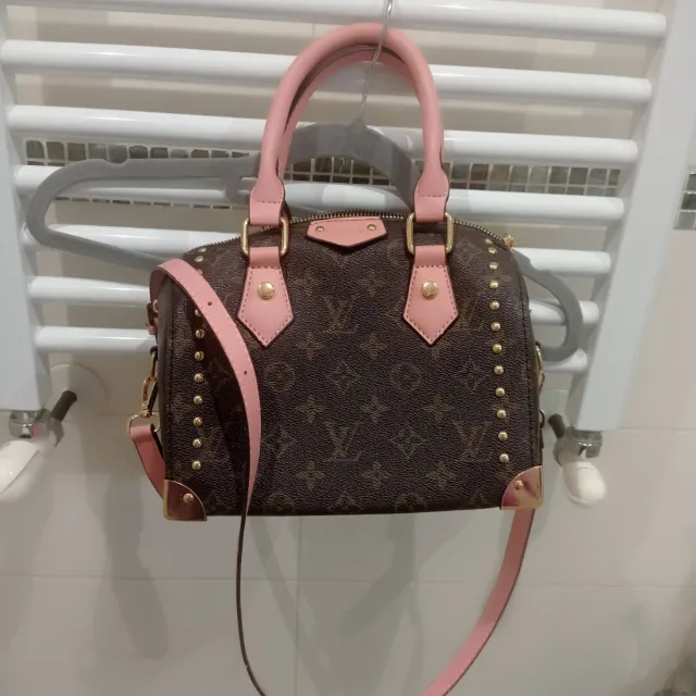 Ocasión! Coqueto bolso marrón y rosa a estrenar