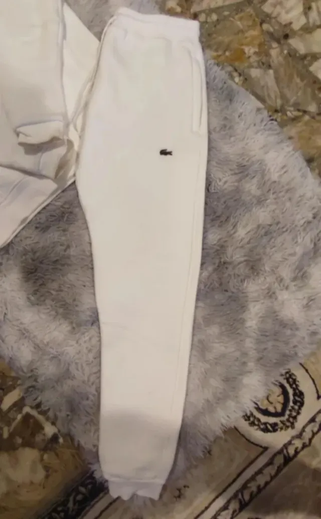 Conjunto de Sudadera y Pantalón Lacoste Blanco