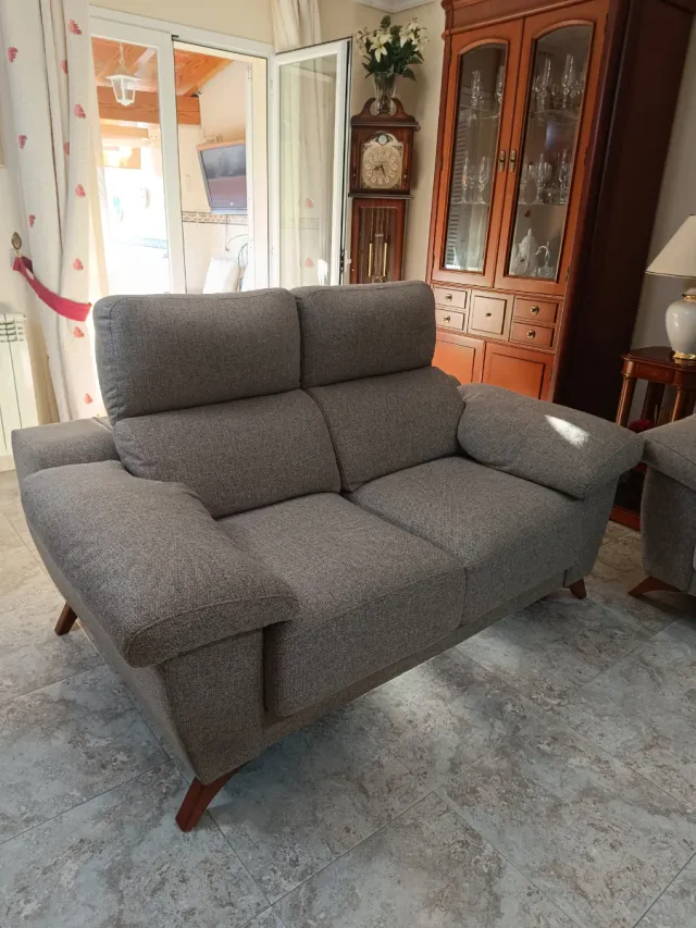 Conjunto Sofá Gris Tela