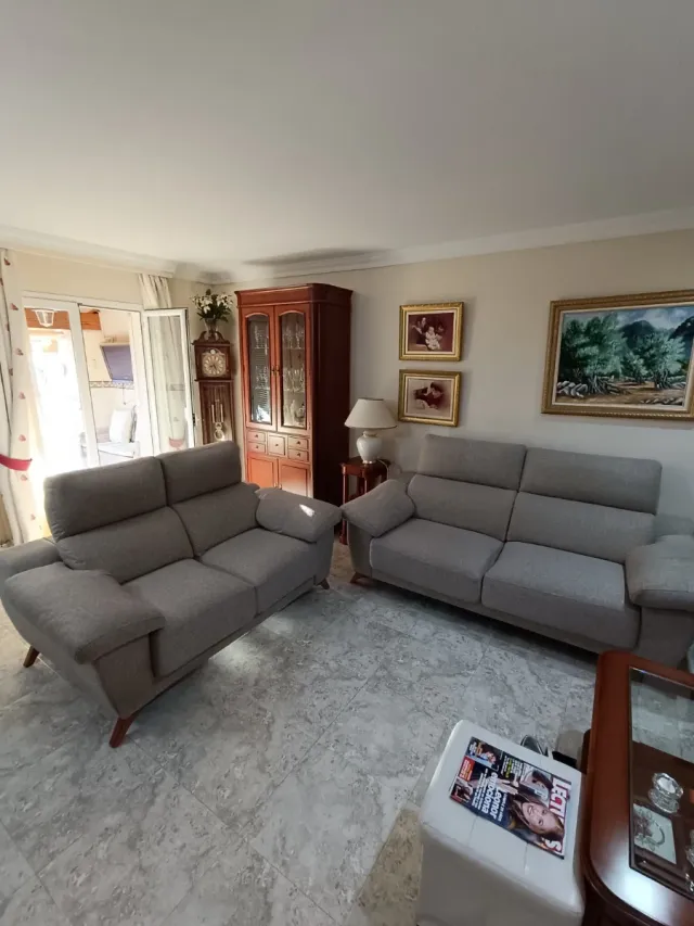 Conjunto Sofá Gris Tela