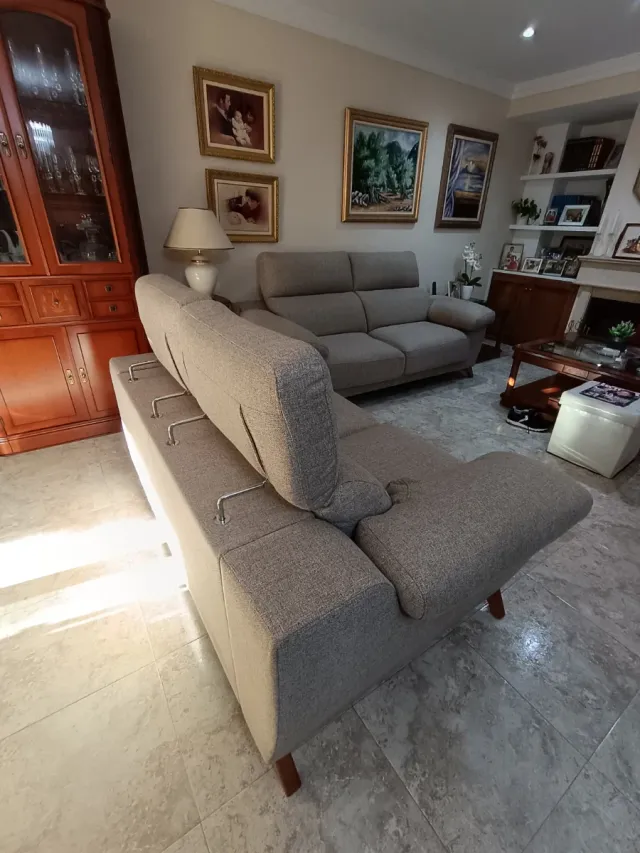 Conjunto Sofá Gris Tela