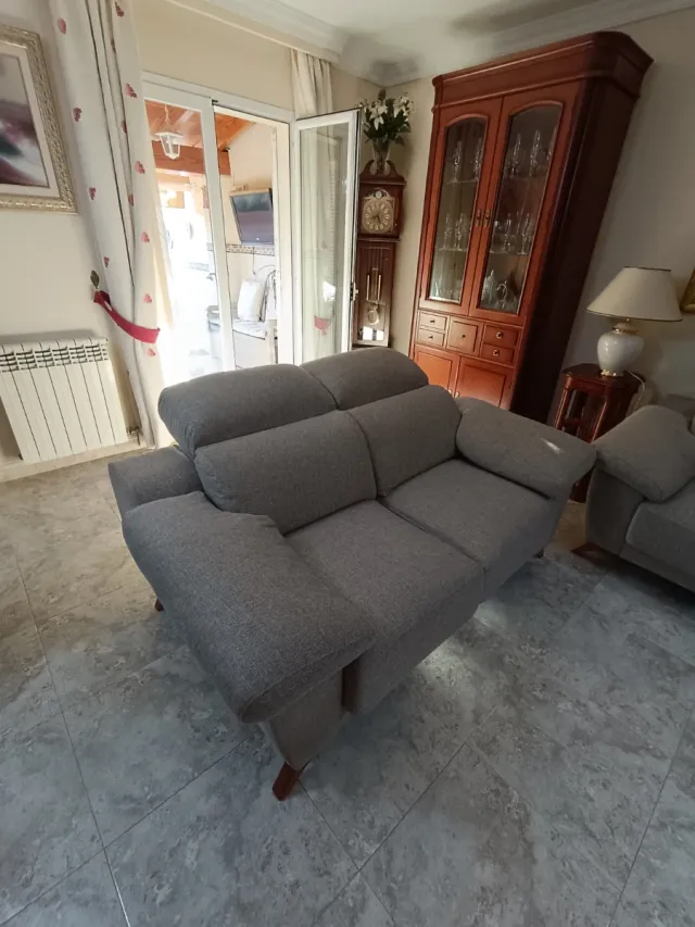 Conjunto Sofá Gris Tela