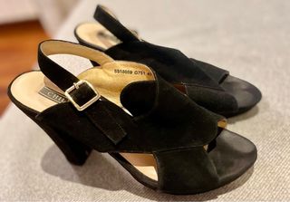 Zapatos de fiesta, tacón de 11cm, negros talla 39