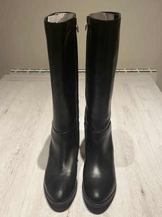 Botas Geox Caña Alta Talla 39 Mujer Negras