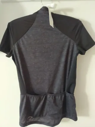 Maillot ciclismo Btwin gris y negro